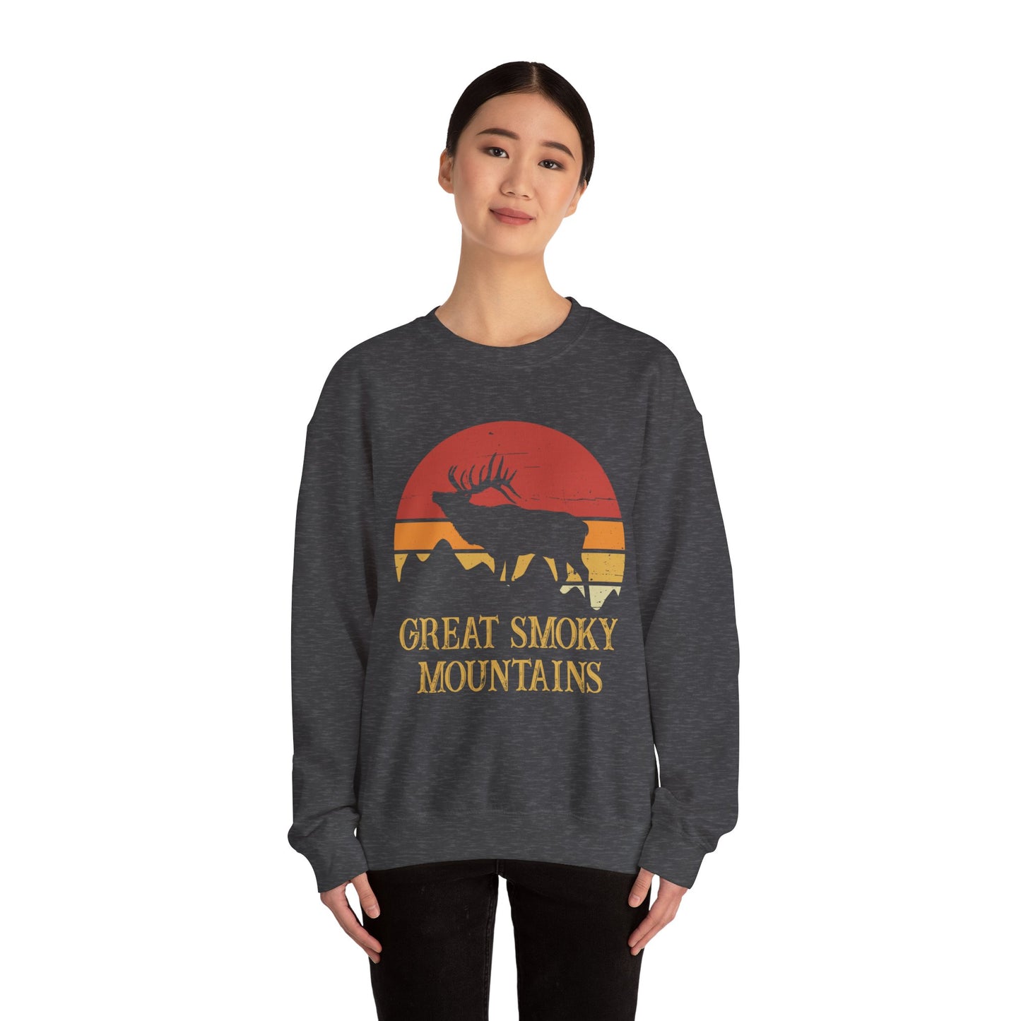 Vintage Great Smoky Mountains National Park Camping Forest Deer Hiking Sweatshirt - NPT040ALL