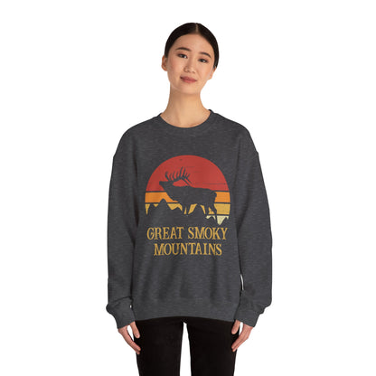 Vintage Great Smoky Mountains National Park Camping Forest Deer Hiking Sweatshirt - NPT040ALL