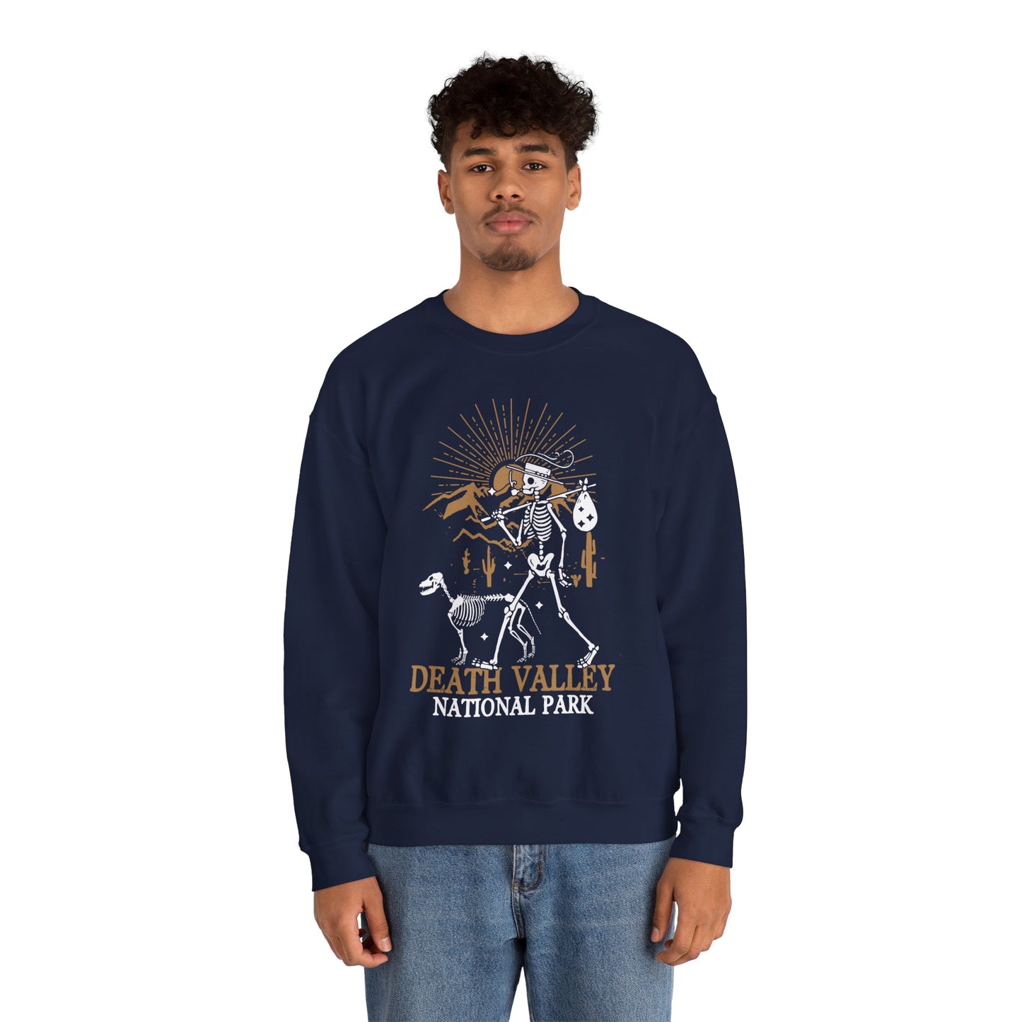 Death Valley National Park Skeleton Hiking Camping Adventure Mountains Sweatshirt - NPT070ALL