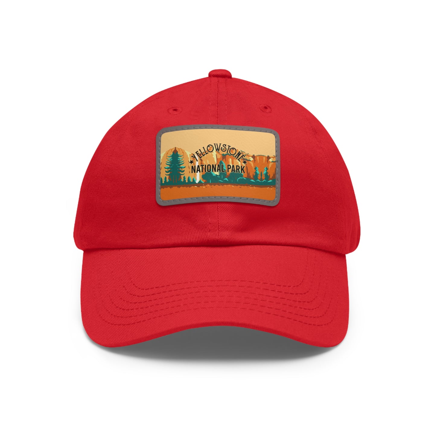 Yellowstone Leather Patch Hat, Travel Yellowstone National Park Mountain Camping Hiking Mountain Hat - HATNP007