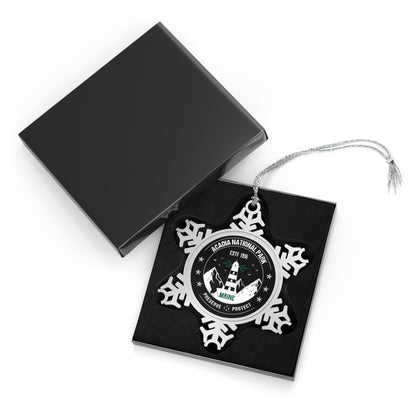 Acadia National Park Pewter Snowflake Ornament, Cute Gifts from Friends for Holiday Decor, for Family NP067ALL