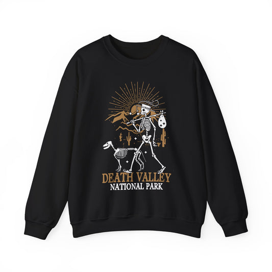 Death Valley National Park Skeleton Hiking Camping Adventure Mountains Sweatshirt - NPT070ALL