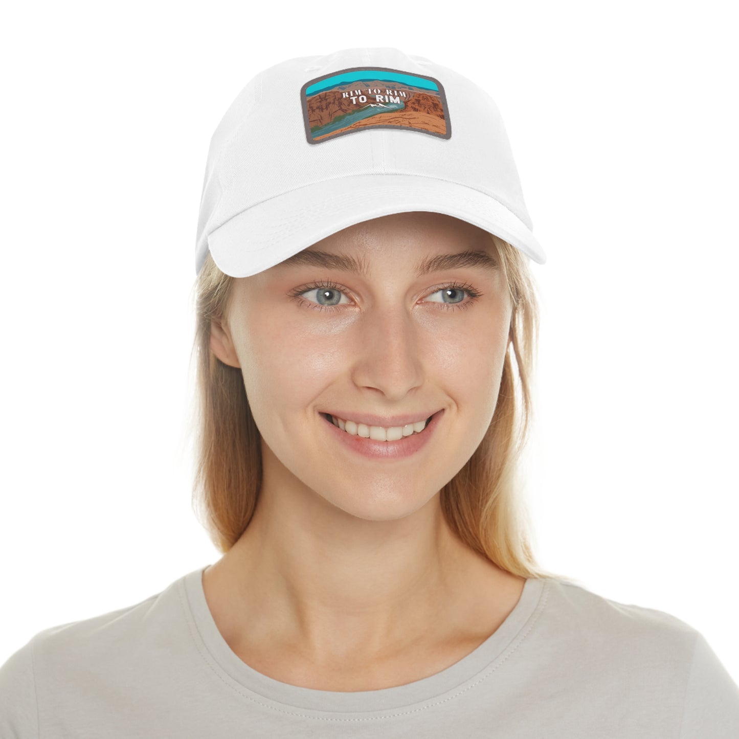 Rim To Rim To Rim Leather Patch Hat, R2R2RTravel Grand Canyon National Park Mountain Camping Hiking Mountain Hat - HATNP005