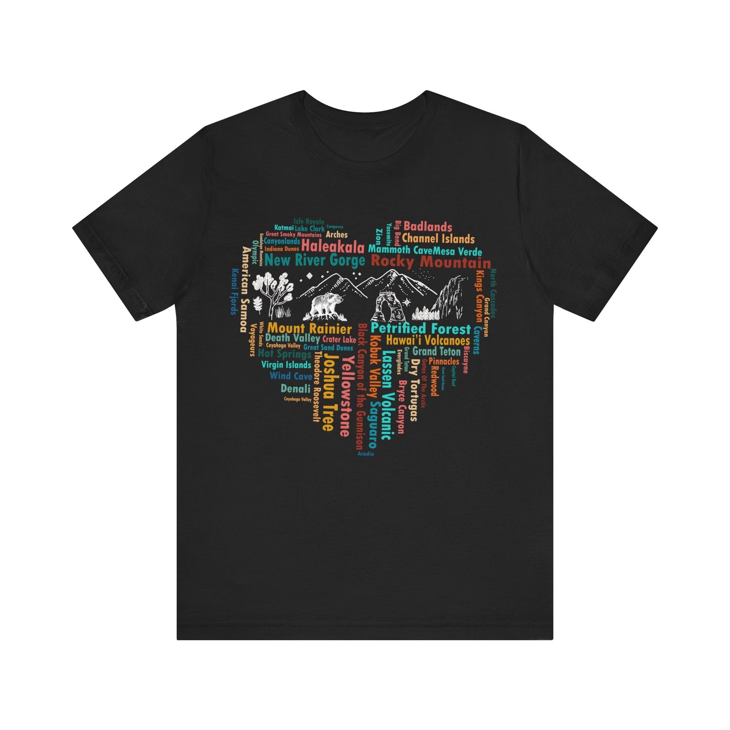 63 National Park Name Shirt, All 63 US National Park List Adventure Compass shirt - Np0319all