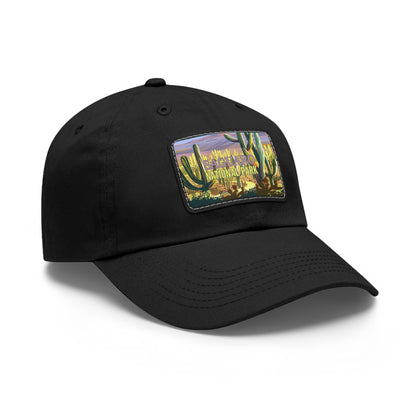 Saguaro Leather Patch Hat, Saguaro National Park Mountain Camping Hiking Mountain Hat - HATNP016