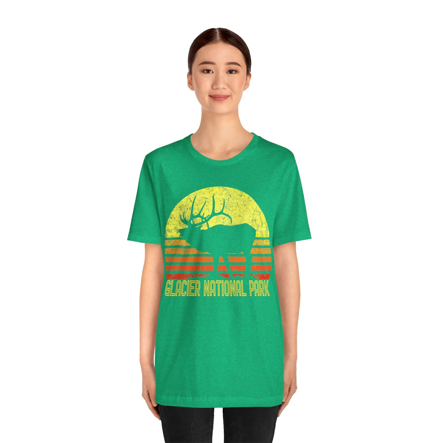 Glacier Shirt, Vintage Glacier National Park Camping Hiking Moose Deer shirt - NP0340ALL