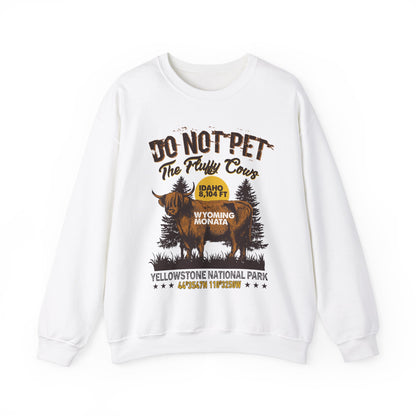 Don't Pet The Fluffy Cows Vintage Yellowstone National Park Idaho Wyoming Monata Buffalo Sweatshirt - NPT108ALL