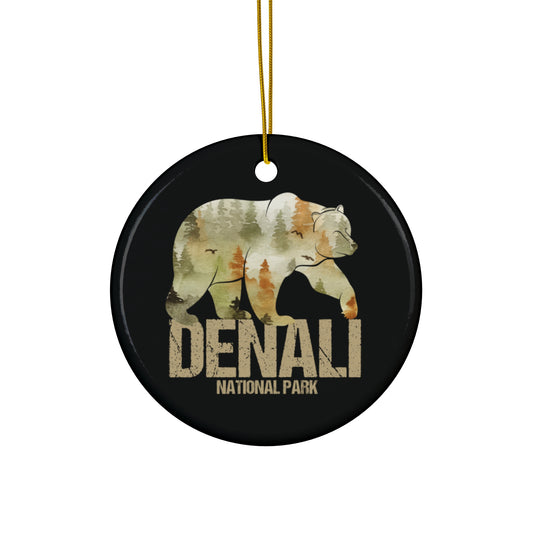 Denali Ornament, Denali National Park List Adventure Mountains Hiking Watercolor Ceramic Ornament - NP0171ALL