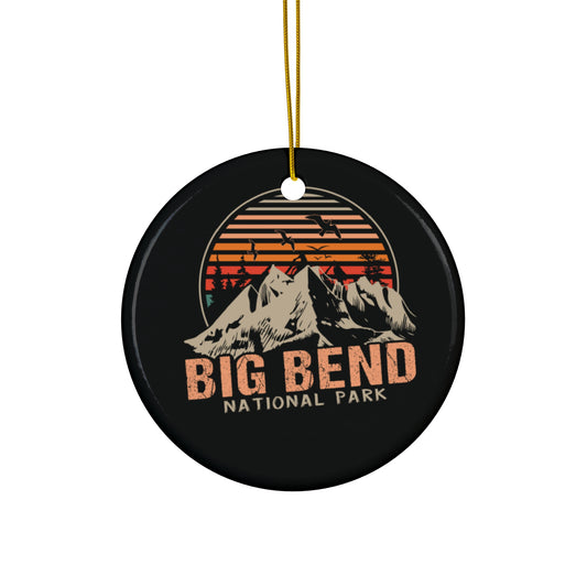 Vintage Big Bend National Park Camping Mountain Camping Ceramic Ornament - NPT034ALL