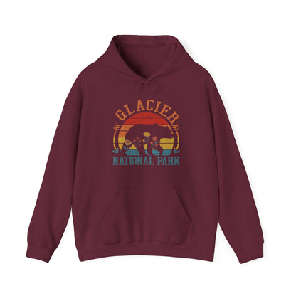 Glacier National Park Bear Floral Hiking Forest Camping Mountain Wild Flower Hiking Hoodie - NPT015ALL