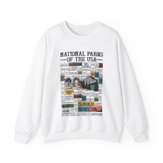 All 63 US National Park Bucket List Name Camping Sweatshirt - Npt030all