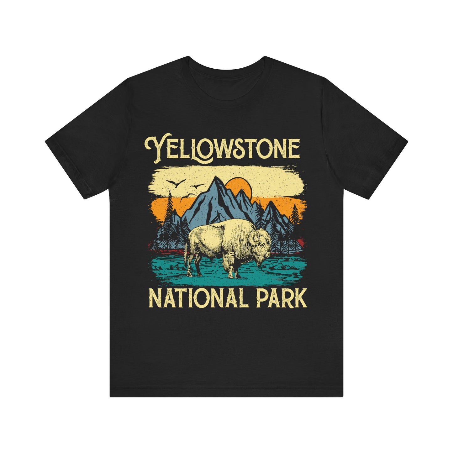 Yellowstone Crewneck Shirt, Yellowstone National Park NPS Camping Buffalo Fluffy Cows Shirt - NPT027ALL