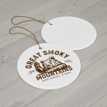 Great Smoky Mountain Ornament , Great Smoky Mountain National Park Bear Ceramic Ornament - NP0114ALL