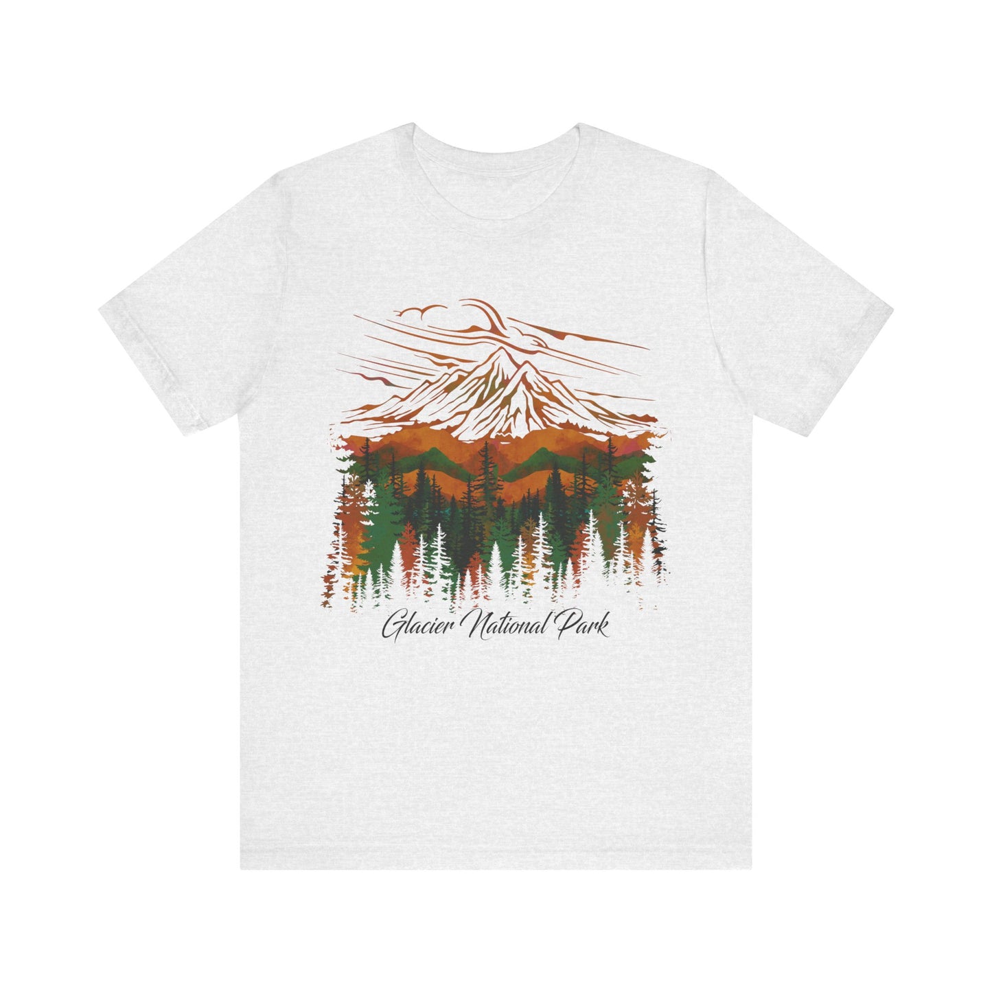 Glacier National Park Watercolor Hiking Camping Mountain Forest Pine tree Shirt - NPT179ALL