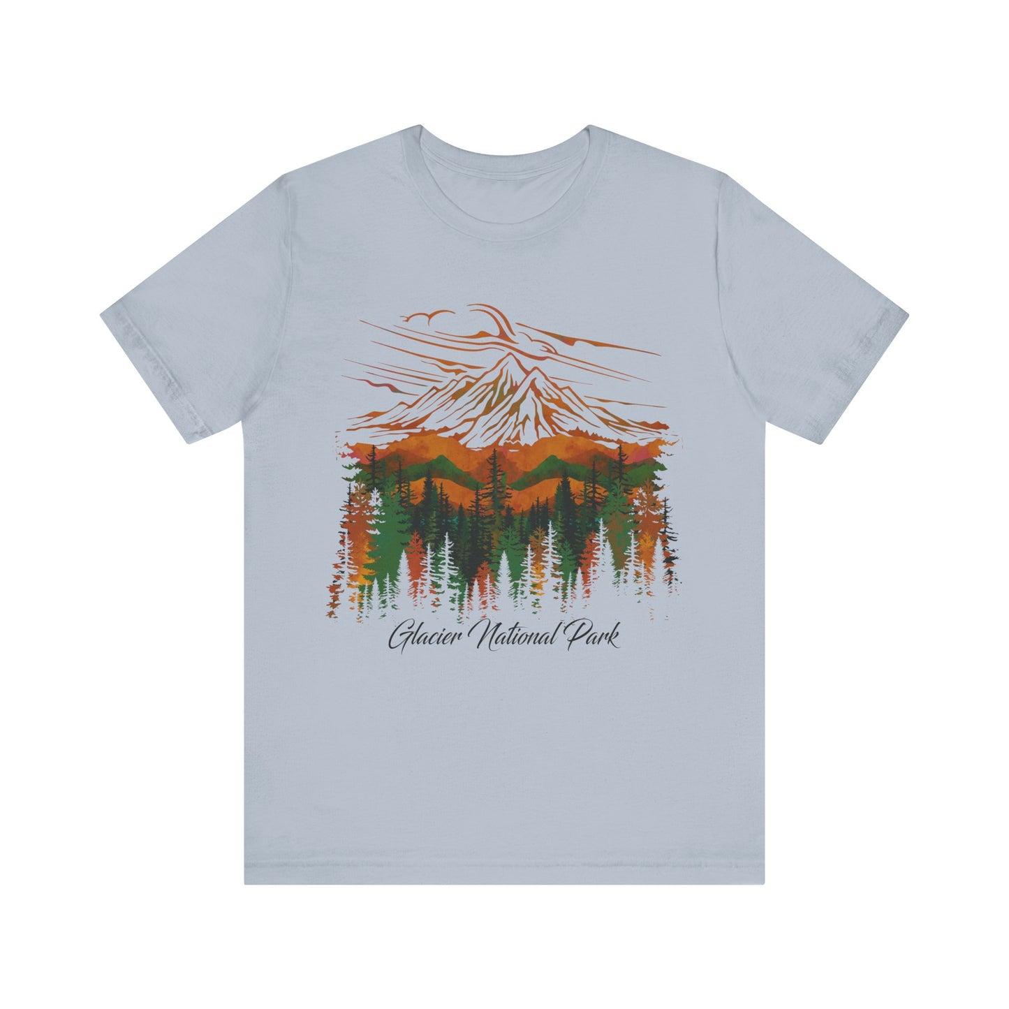 Glacier National Park Watercolor Hiking Camping Mountain Forest Pine tree Shirt - NPT179ALL