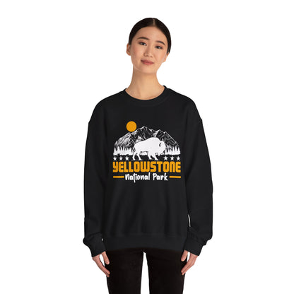 Yellowstone National Park NPS Camping Mountain Buffalo Sweatshirt - NPT059ALL