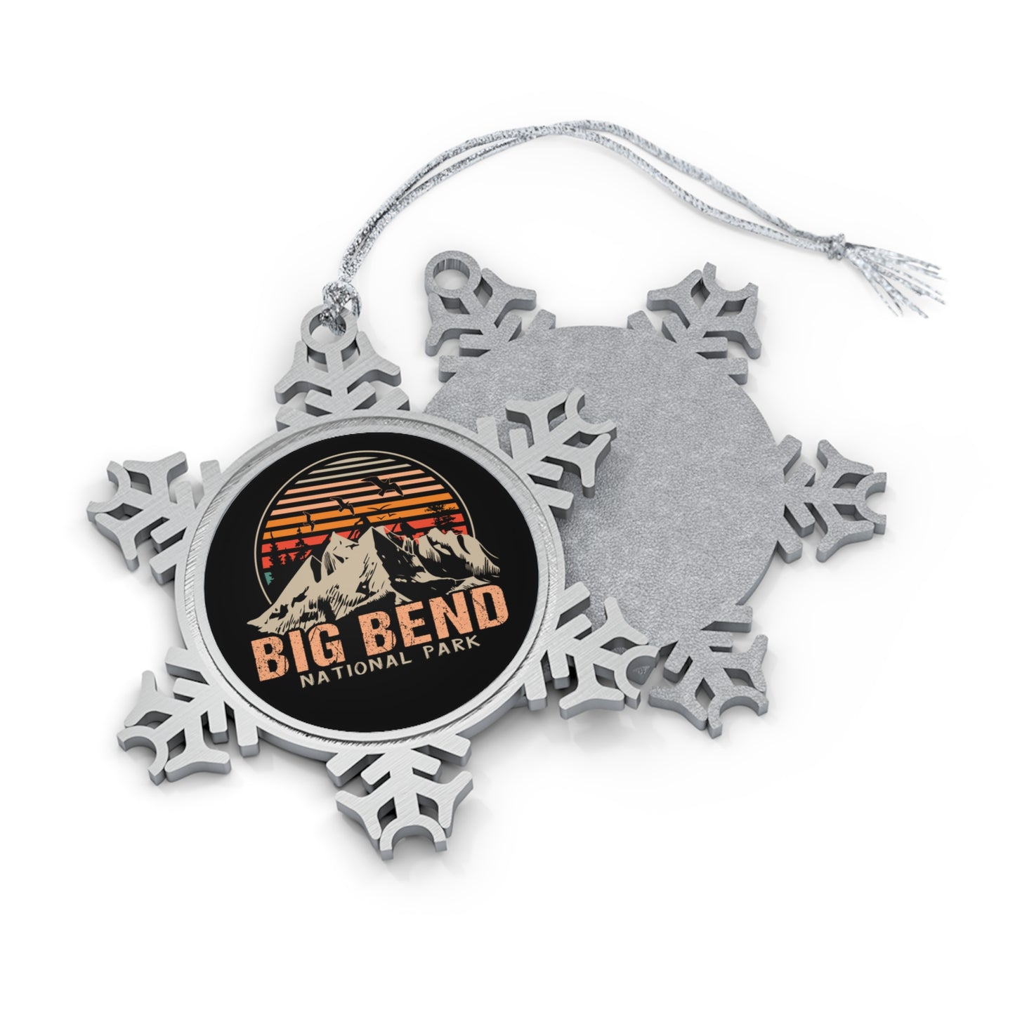 Vintage Big Bend National Park Camping Mountain Hiking Snowflake Ornament - NPT034ALL