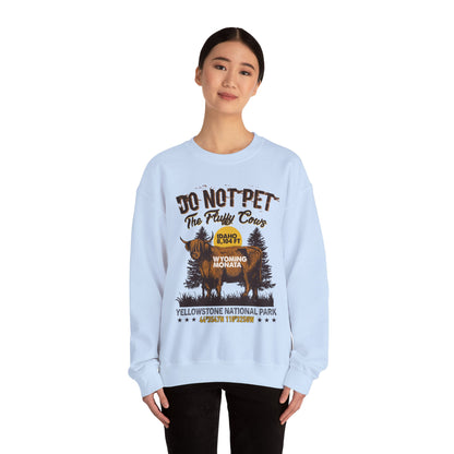 Don't Pet The Fluffy Cows Vintage Yellowstone National Park Idaho Wyoming Monata Buffalo Sweatshirt - NPT108ALL