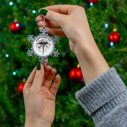 Glacier National Park Pewter Snowflake Ornament Holiday  Gifts for Nature Lovers and Friends NP072ALL