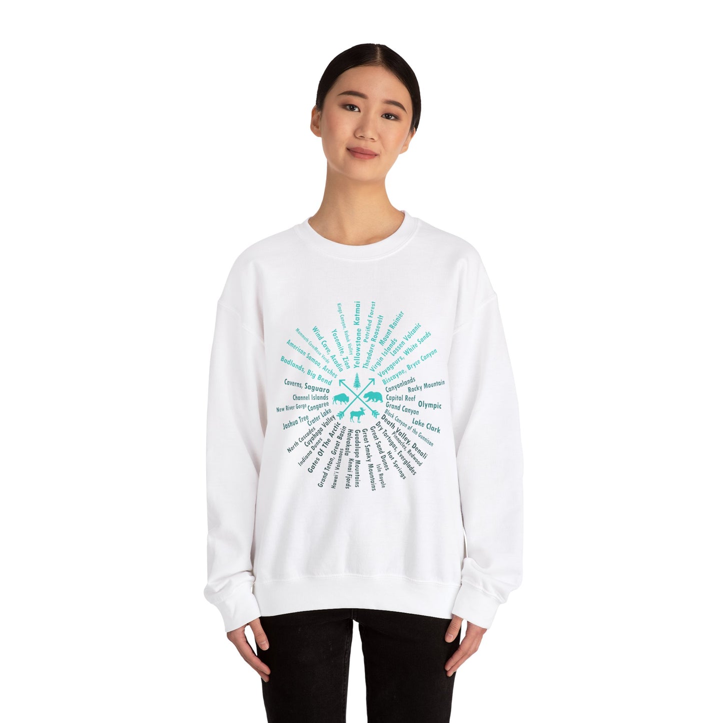 All 63 US National Park List Adventure Awaits Compass Hiking Sweatshirt - NP0125ALL