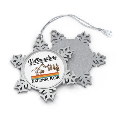 Yellowstone National Park Pewter Snowflake Ornament, Gifts for Nature Lovers, Holiday Decor, Gifts from Friends and Family