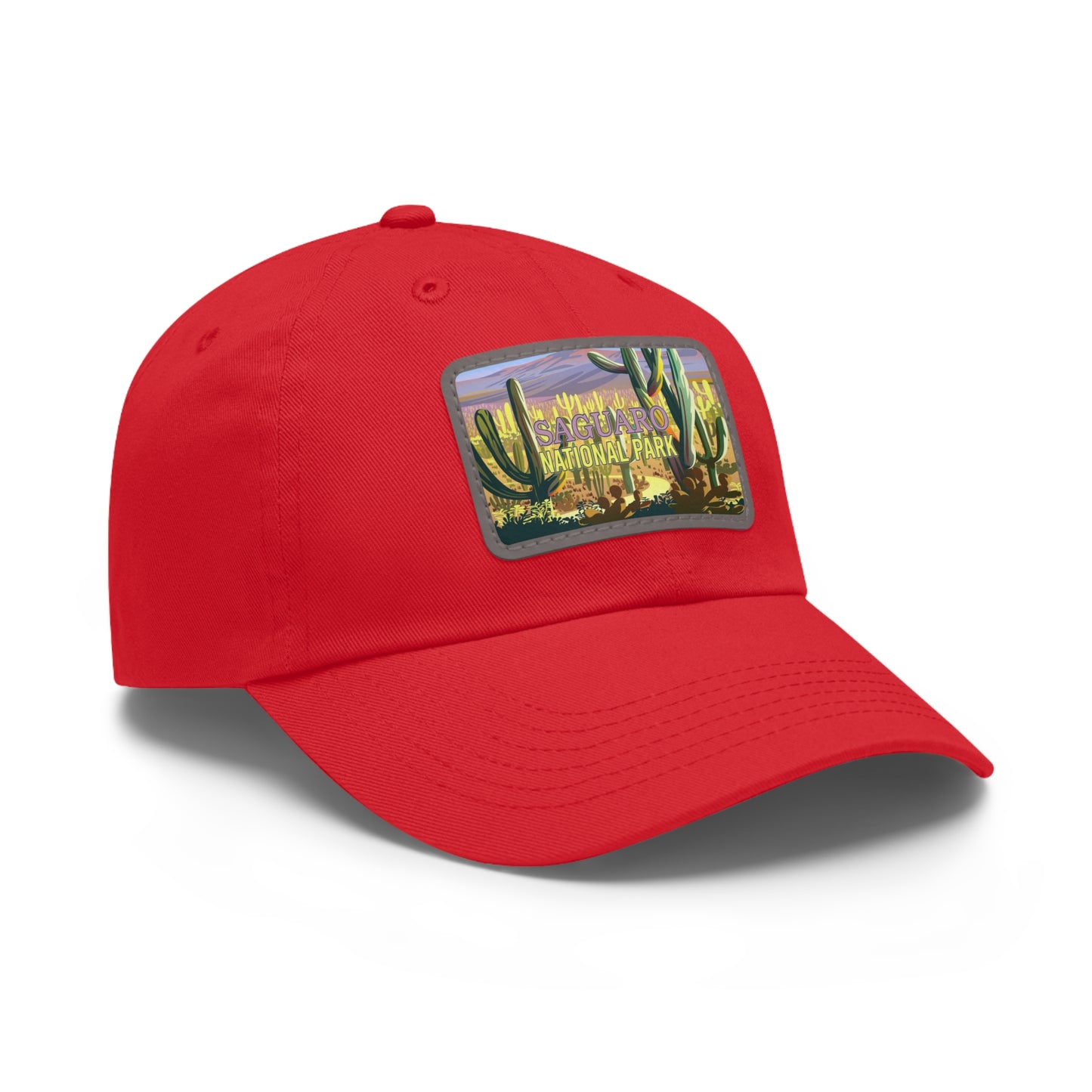 Saguaro Leather Patch Hat, Saguaro National Park Mountain Camping Hiking Mountain Hat - HATNP016