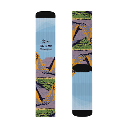 Big Bend National Park Camping Hiking Adventure Mountain Sublimation Socks - SOCKNP013