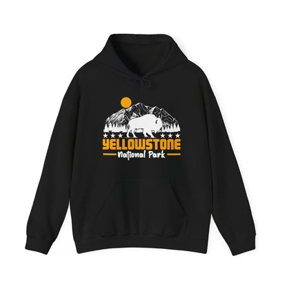 Yellowstone National Park NPS Camping Mountain Buffalo Hiking Hoodie - NPT059ALL