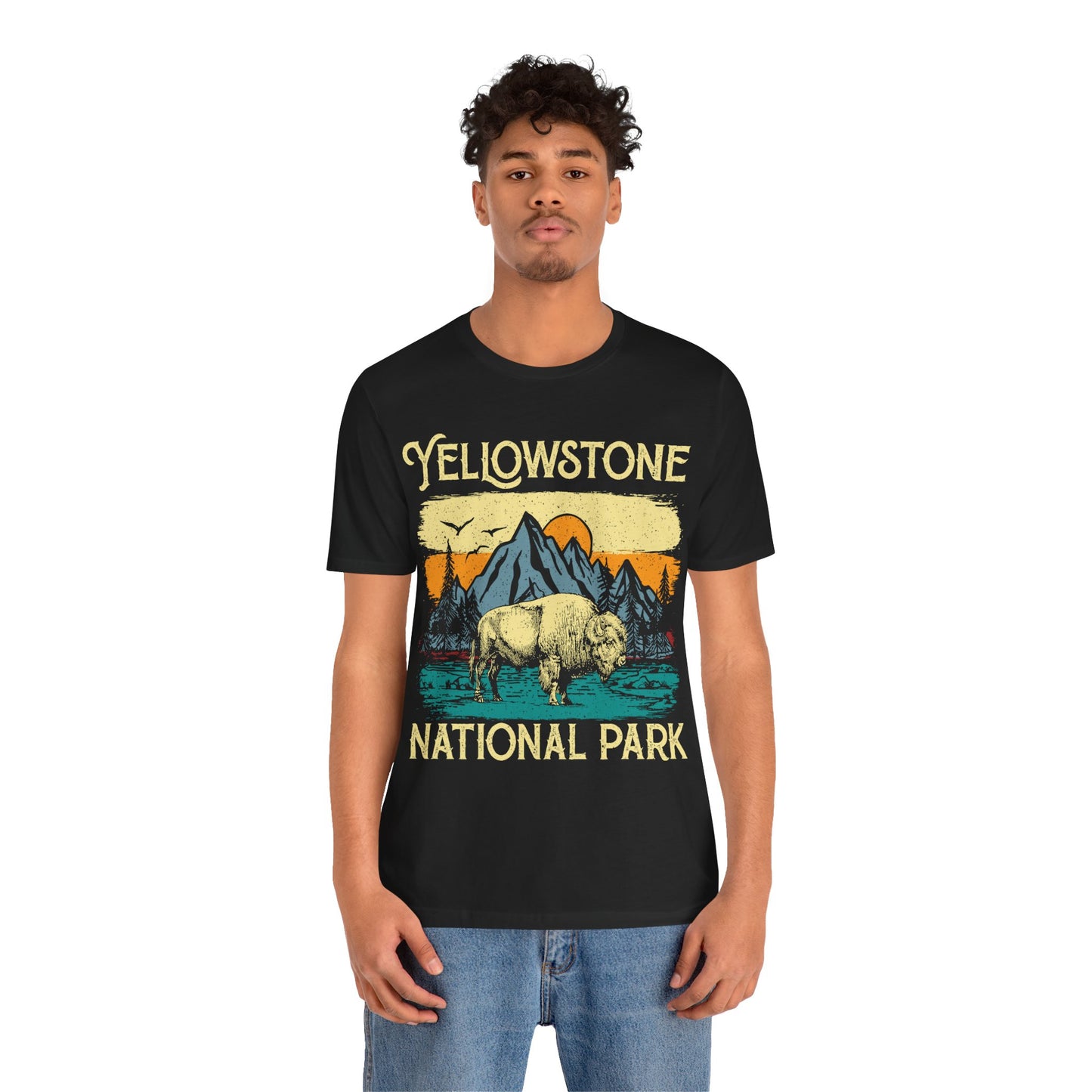 Yellowstone Crewneck Shirt, Yellowstone National Park NPS Camping Buffalo Fluffy Cows Shirt - NPT027ALL