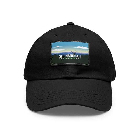 Shenandoah Leather Patch Hat, Travel Shenandoah National Park Mountain Camping Hiking Mountain Hat - HATNP006