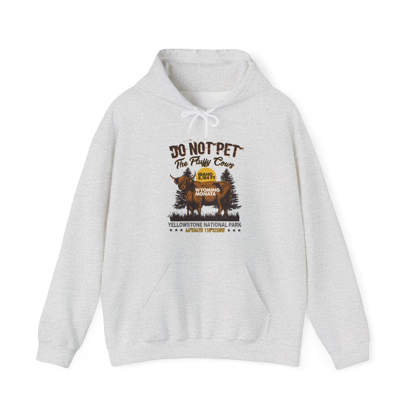 Don't Pet The Fluffy Cows Vintage Yellowstone National Park Idaho Wyoming Monata Buffalo Hoodie - NPT108ALL