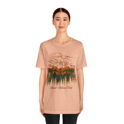 Glacier National Park Watercolor Hiking Camping Mountain Forest Pine tree Shirt - NPT179ALL