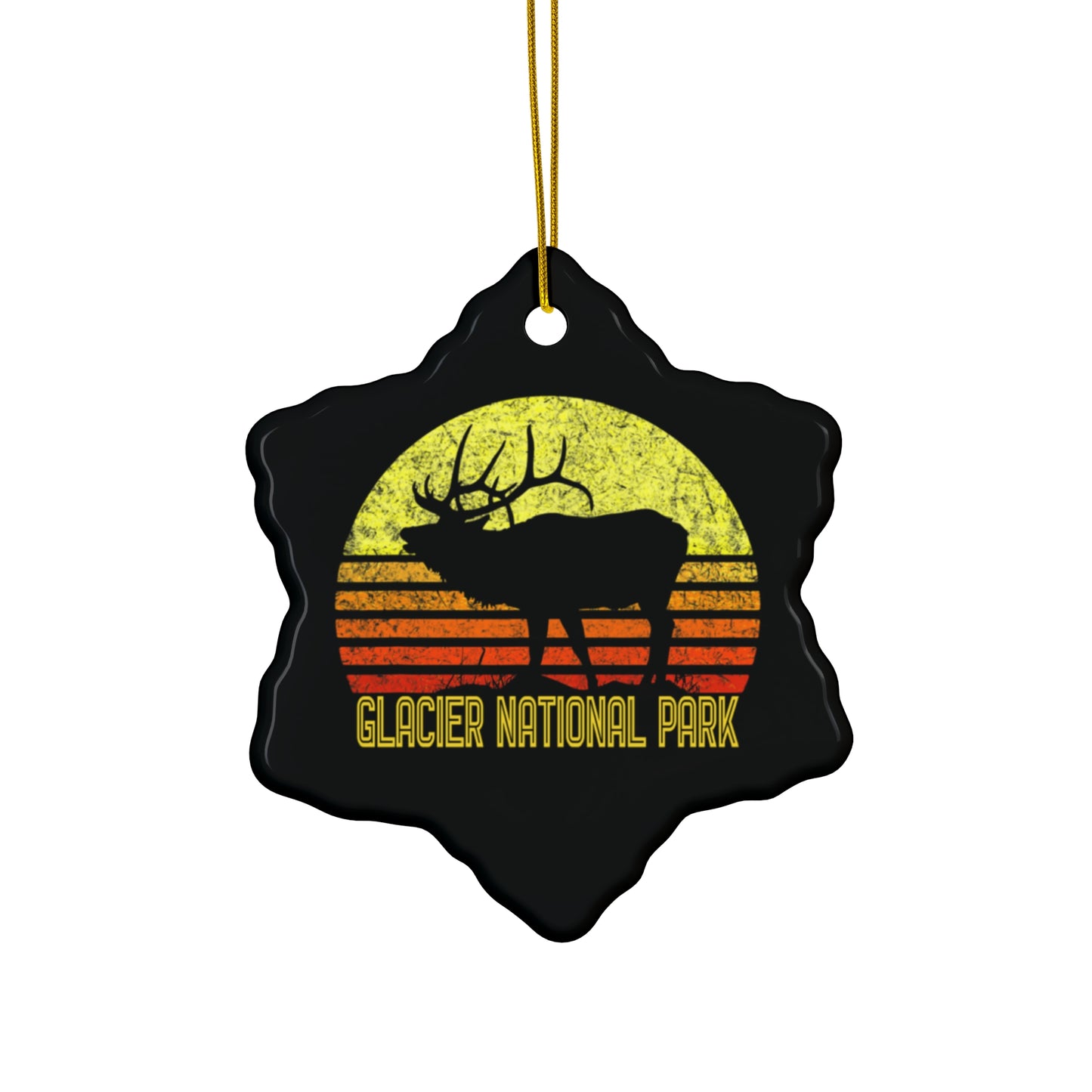 Glacier Ornament, Glacier National Park Desert National Park Camping Hiking Moose Deer Hiking Camping Ceramic Ornament - NP0340ALL