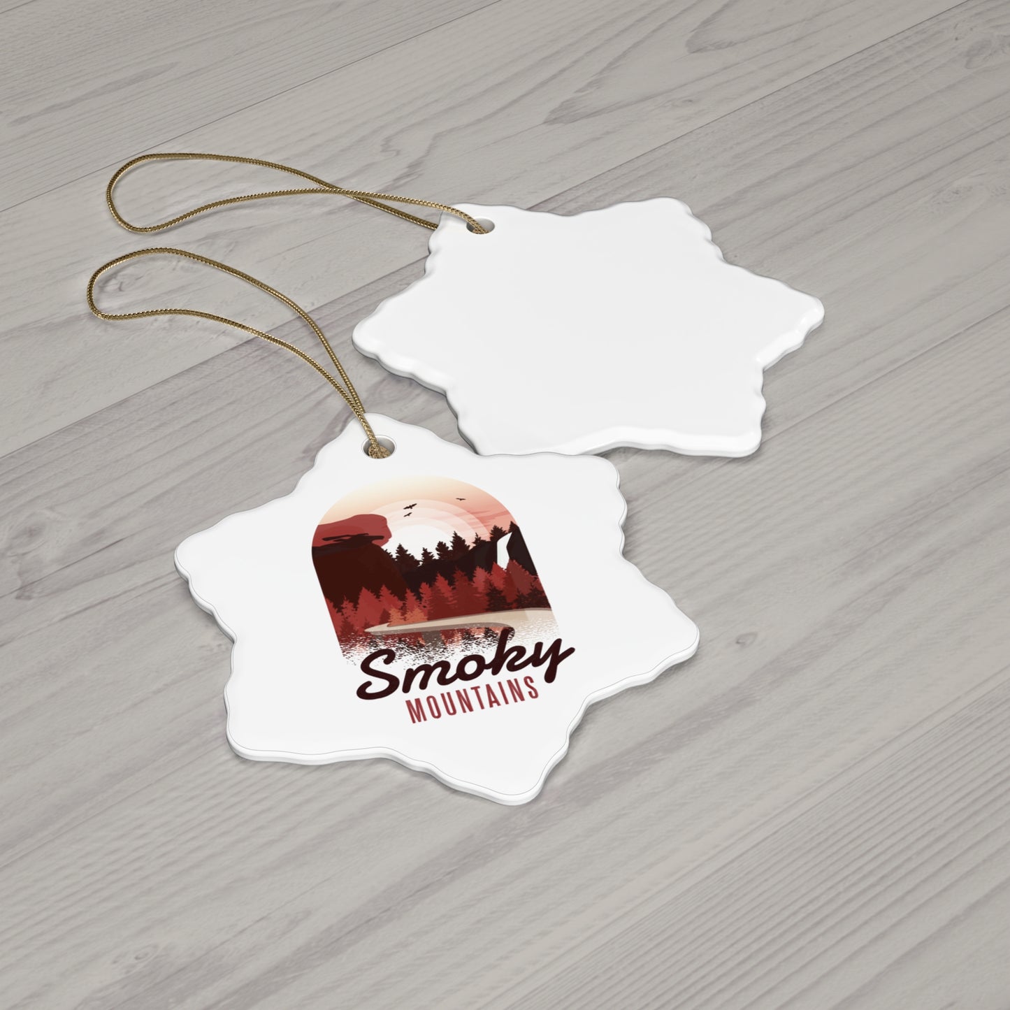 Smoky Mountains Ornament, Vintage Smoky Mountains National Park Souvenir Hiking Wilderess Ceramic Ornament - NP062ALL