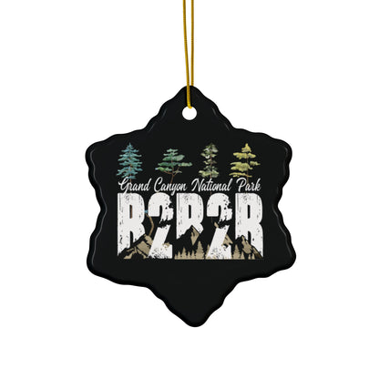 Rim To Rim To Rim Ornament, Grand Canyon National Park Hiker R2R2R Hiking Camping Ceramic Ornament - NP0362ALL