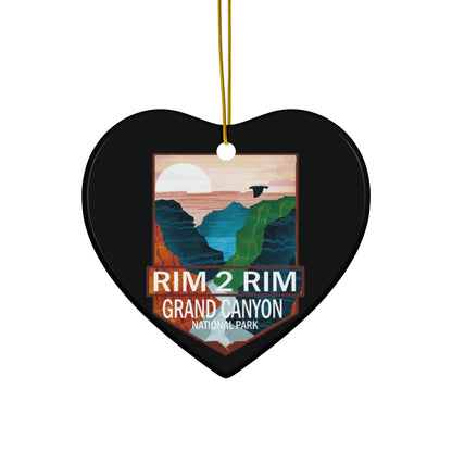 Rim 2 Rim Ornament, Grand Canyon National Park Hiker R2R Hiking Camping Ceramic Ornament - NP0431ALL