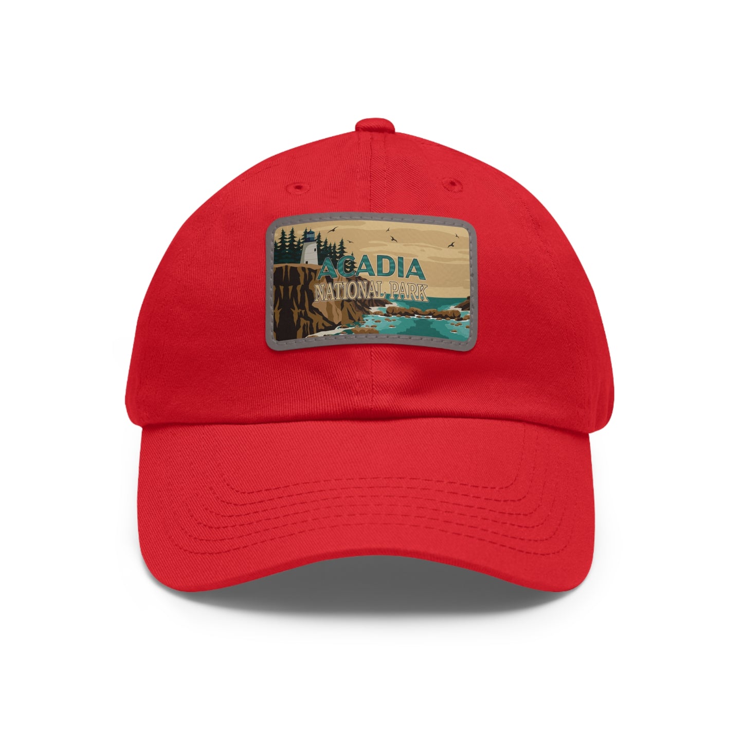 Acadia Leather Patch Hat, Inspirational Camping Gifts for Dad, Father's Day Outdoor Adventure Hat from Family HATNP011