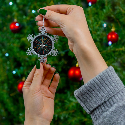 All 63 US National Park List Adventure Awaits Hiking Pewter Snowflake Ornament - Np0126all