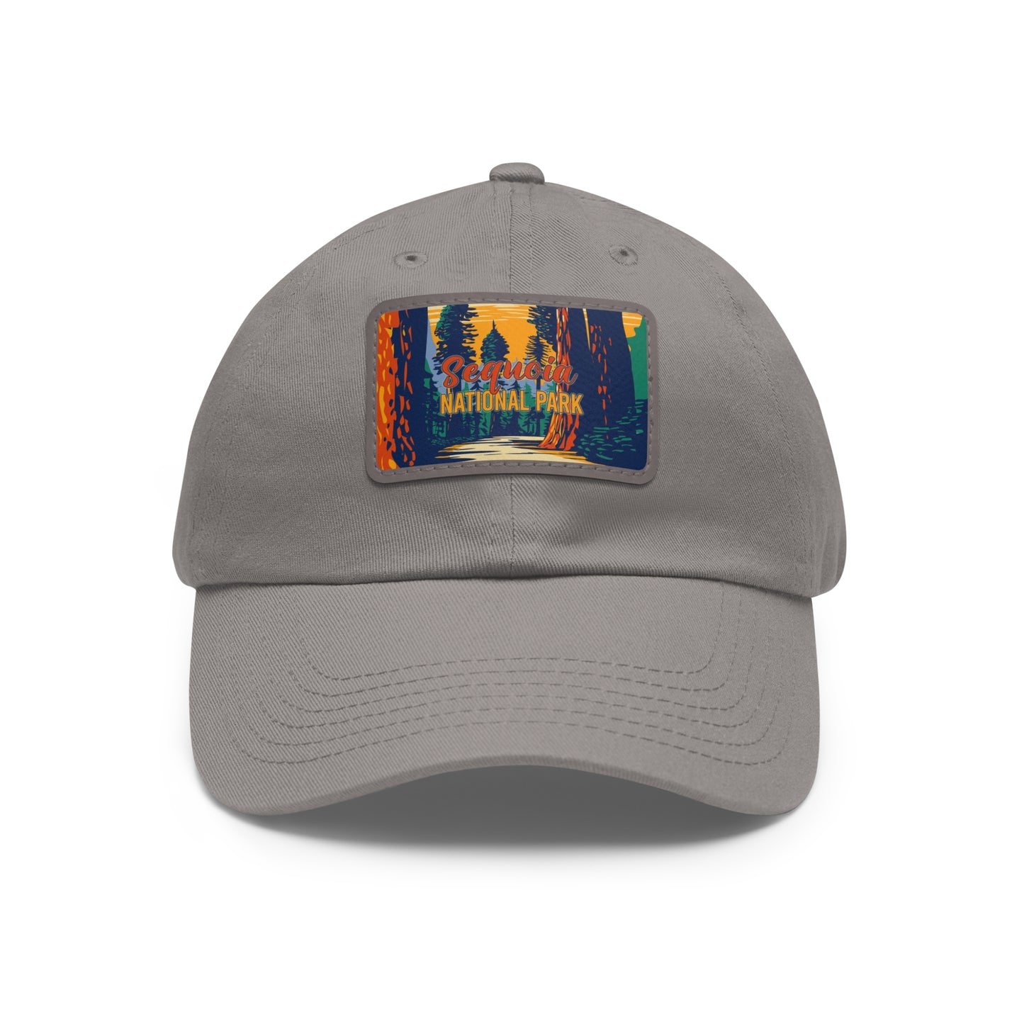 Sequoia National Park Leather Patch Hat, Mountain Hat, Gifts for Dad from Family for Father's Day and Birthday HATNP013