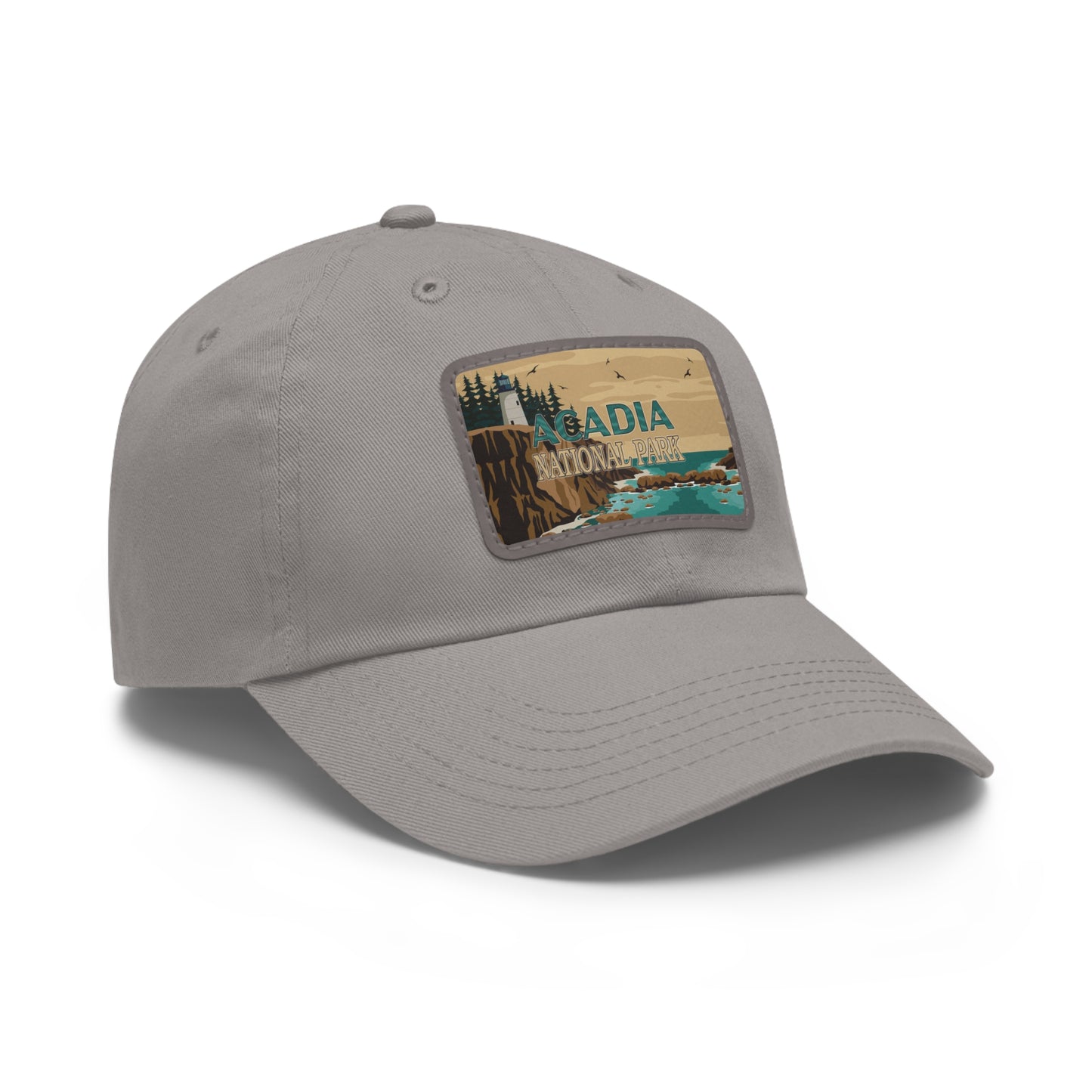 Acadia Leather Patch Hat, Inspirational Camping Gifts for Dad, Father's Day Outdoor Adventure Hat from Family HATNP011