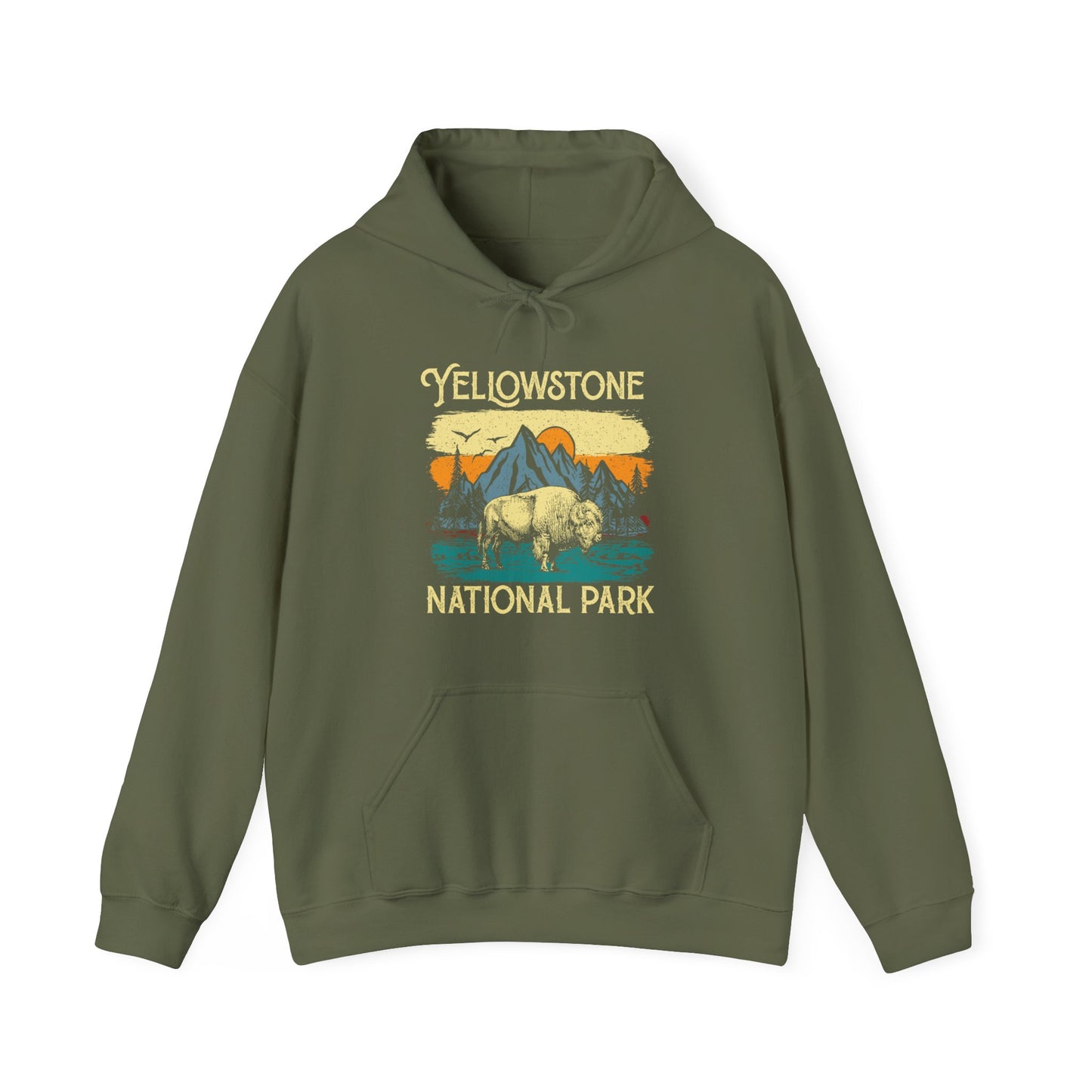 Yellowstone National Park NPS Camping Buffalo Fluffy Cows Hoodie - NPT027ALL