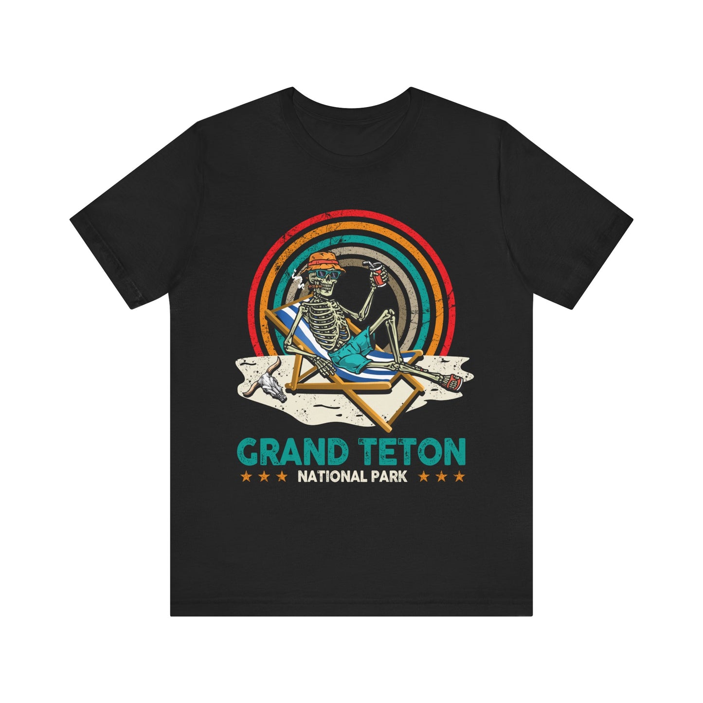 Vintage Grand Teton National Park Hiking Camping Skeleton shirt - NPT056ALL