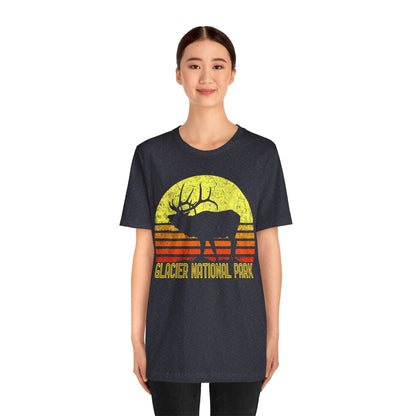 Glacier Shirt, Vintage Glacier National Park Camping Hiking Moose Deer shirt - NP0340ALL