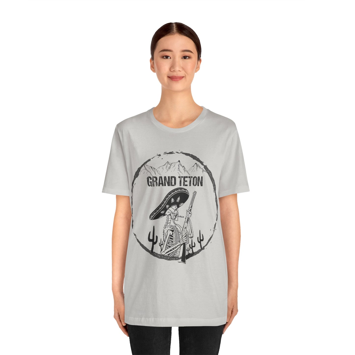 Grand Teton Shirt, Grand Teton National Park Skull Skeleton Camping Mountain shirt - NP0223ALL