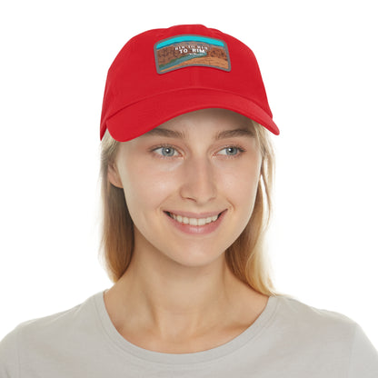 Rim To Rim To Rim Leather Patch Hat, R2R2RTravel Grand Canyon National Park Mountain Camping Hiking Mountain Hat - HATNP005