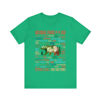 63 National Park Checklist Hiking Shirt, All 63 US National Park Name List Adventure Bear shirt - Npt031all