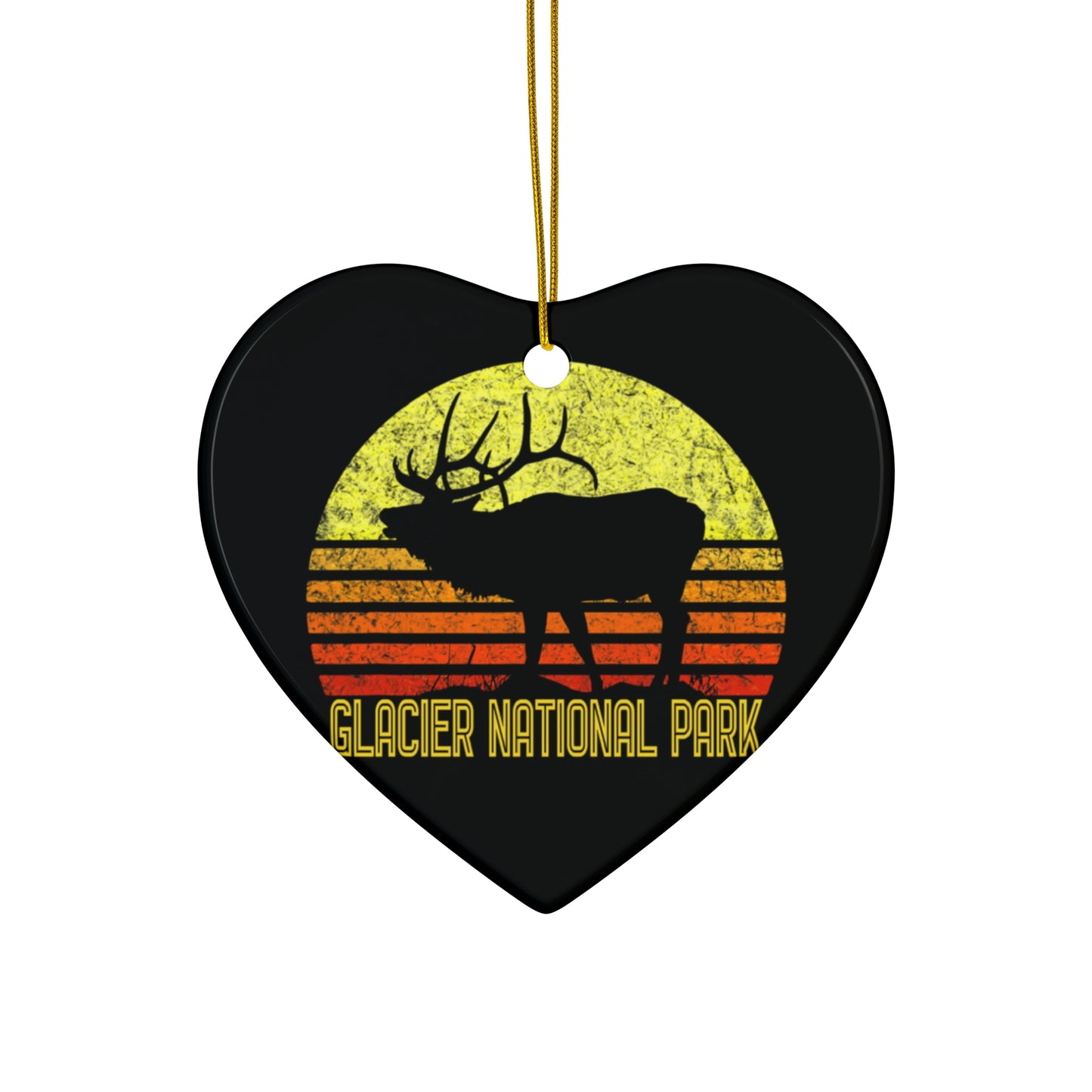 Glacier Ornament, Glacier National Park Desert National Park Camping Hiking Moose Deer Hiking Camping Ceramic Ornament - NP0340ALL