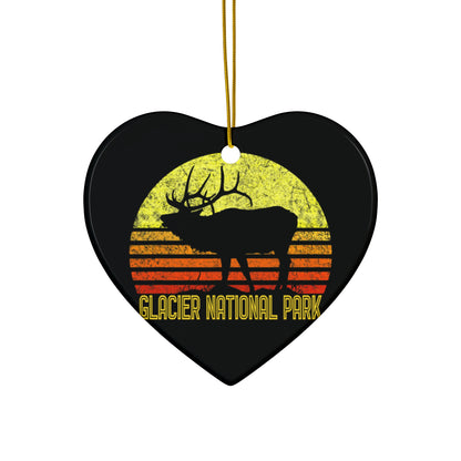 Glacier Ornament, Glacier National Park Desert National Park Camping Hiking Moose Deer Hiking Camping Ceramic Ornament - NP0340ALL