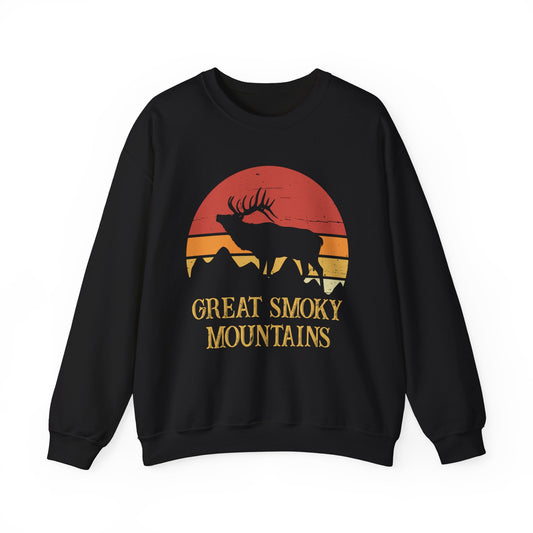 Vintage Great Smoky Mountains National Park Camping Forest Deer Hiking Sweatshirt - NPT040ALL