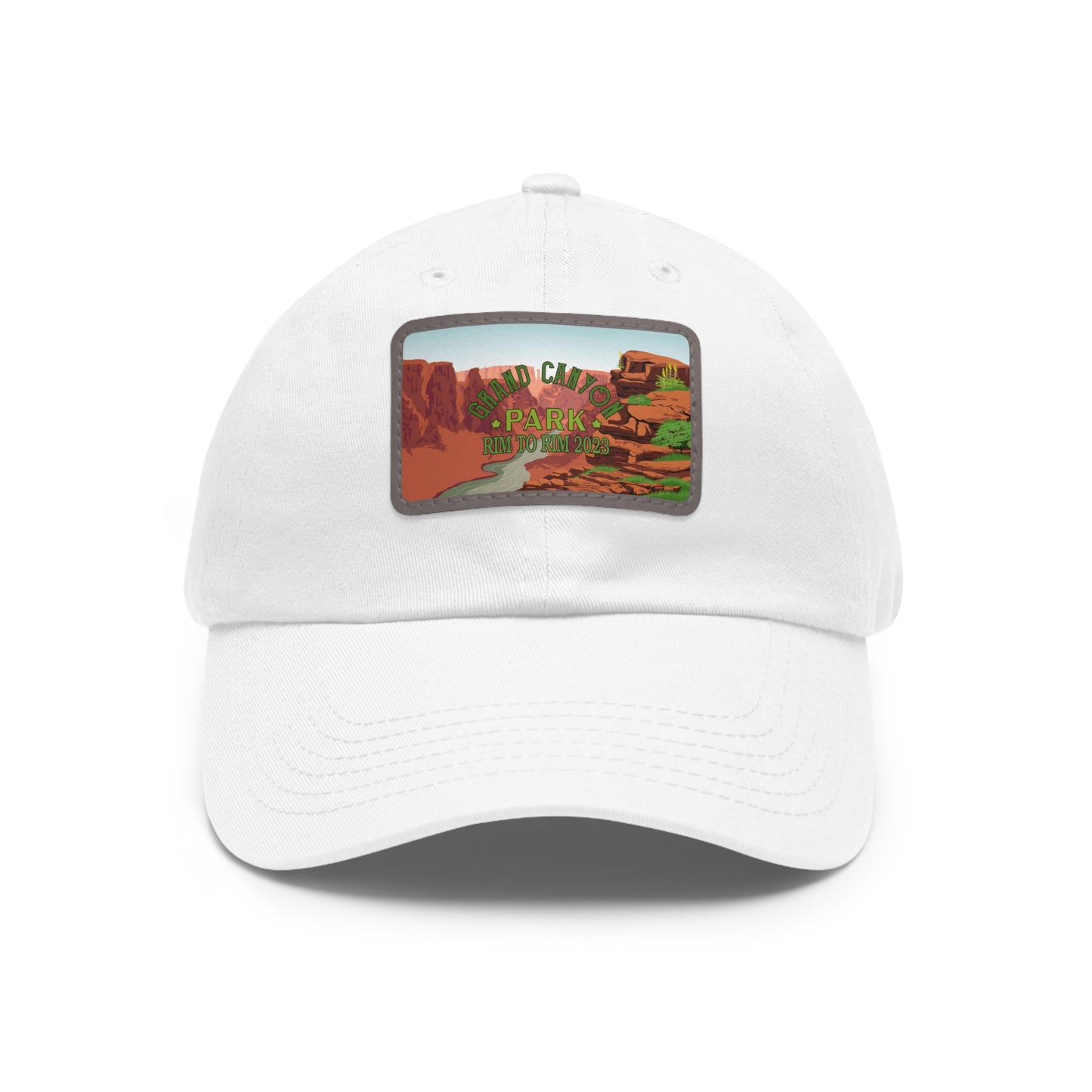 Rim To Rim To Rim Leather Patch Hat, Grand Canyon National Park Hiking Hat, Day Hiking Adventure Gifts for Dad from Family